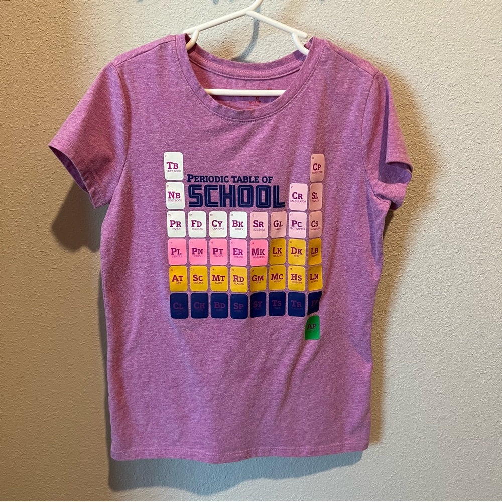 Cat & Jack size m (7/8) purple periodic table graphic tee
